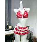 Sweet Korean Vintage Y2K Ruffle Halter Bikini - Women’s - Swimsuit / Bikini / One-Piece Swimwear - 2