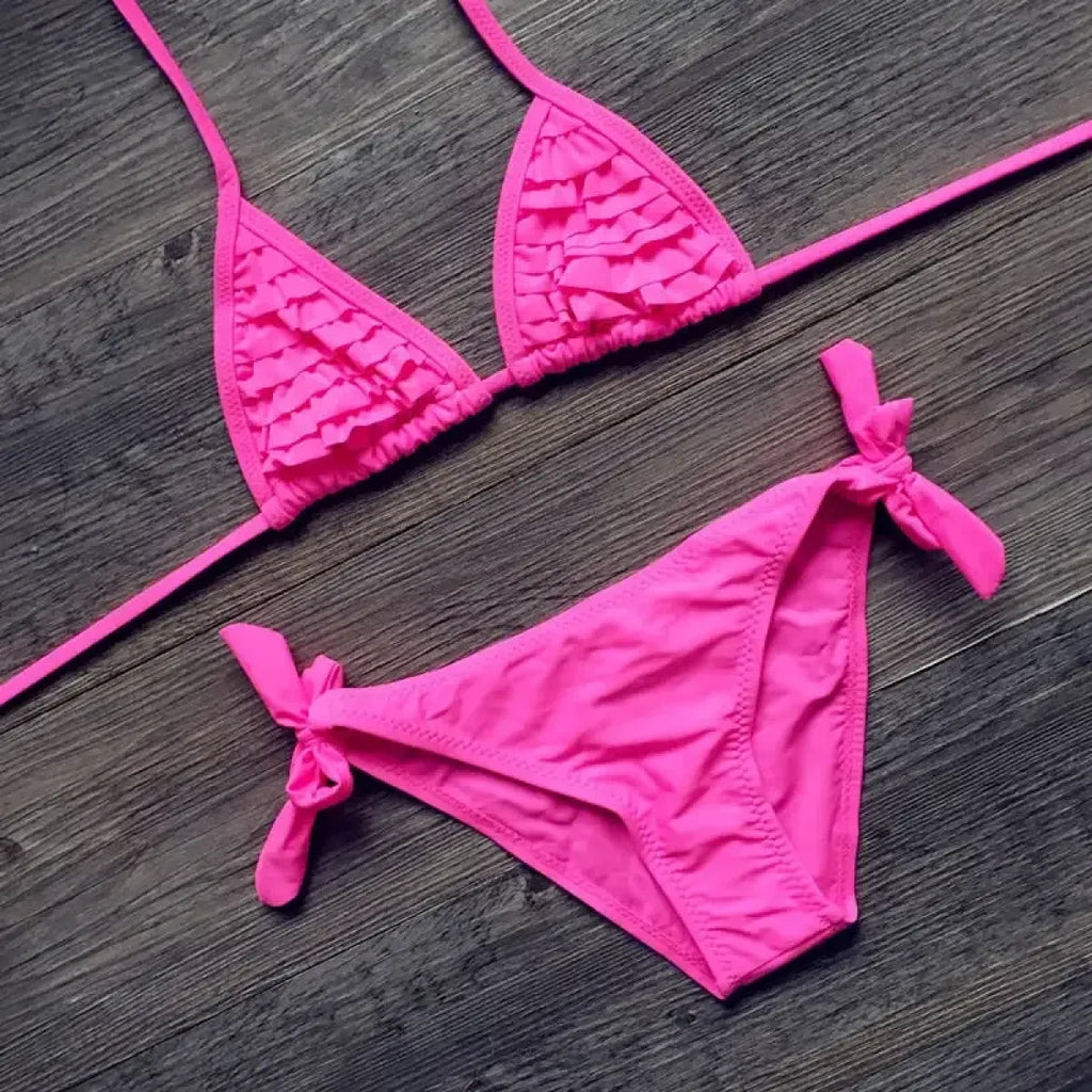 Girls Falbala Two-Piece Bikini Swimsuit Set - Swimsuits - Swimsuit / Bikini / One-Piece Swimwear - 6