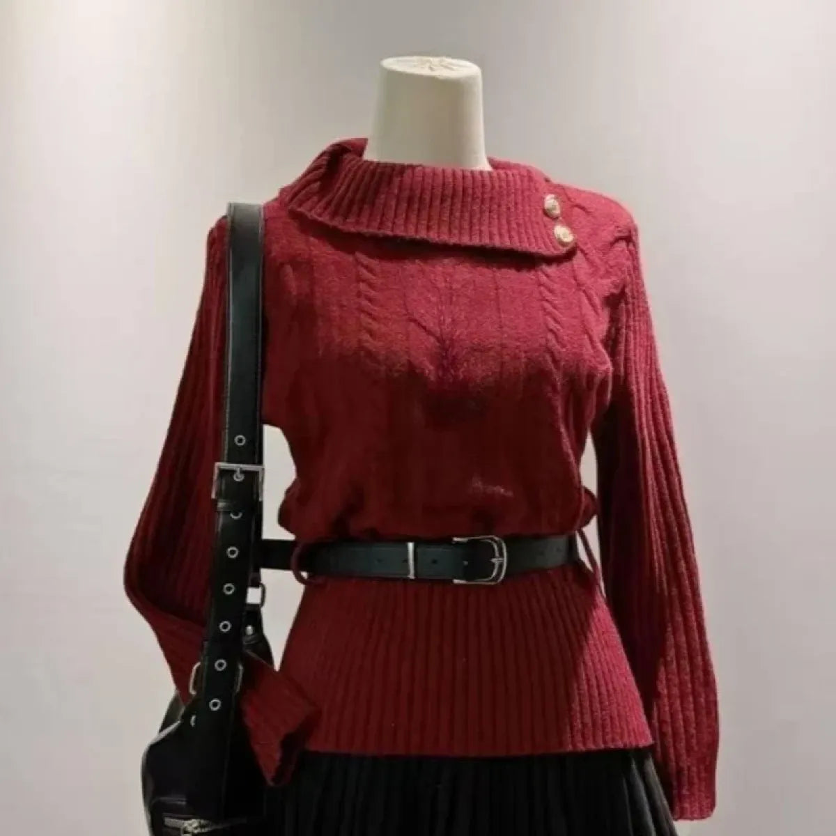 Preppy Bow Knit Sweater Y2K Gyaru Style - Dresses - Sweater / Pullover - 14