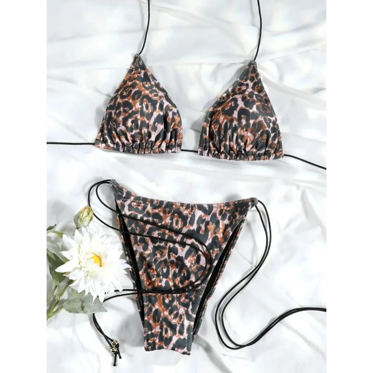 Printed Triangle Micro Thong Bikini Set - Swimsuits - Swimsuit / Bikini / One-Piece Swimwear - 10