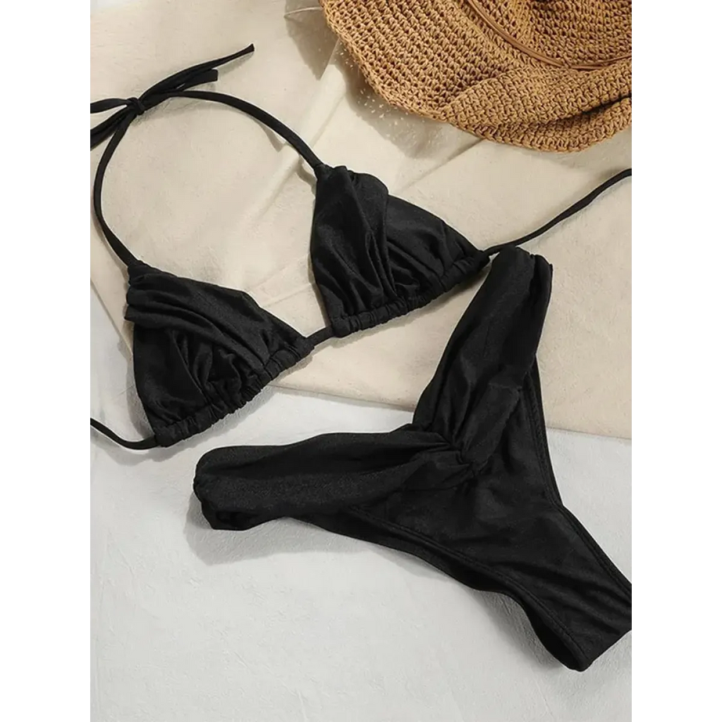 Frill Trim Triangle Bikini Set - Swimsuits - Swimsuit / Bikini / One-Piece Swimwear - 11