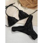 Frill Trim Triangle Bikini Set - Swimsuits - Swimsuit / Bikini / One-Piece Swimwear - 11