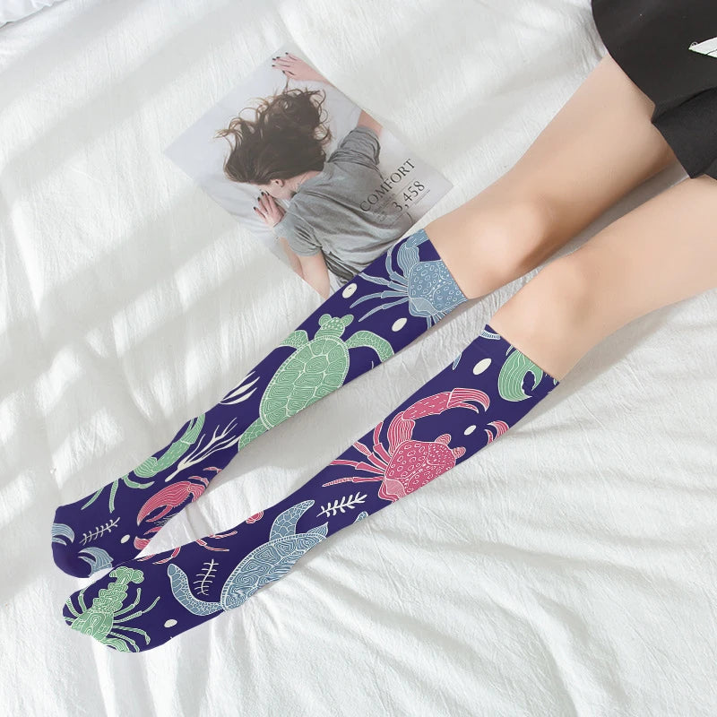 Velvet Long Socks for Women - Harajuku Summer Stockings - Kawaii Stop - Breathable Fabric, Chic and Comfortable, Elasticity, Fashion Accessories, Harajuku Summer Stockings, Lightweight Design, Polyester Nylon Blend, Statement Piece, Summer Essentials, Trendy Fashion, Unisex, Velvet Long Socks, Women's Fashion