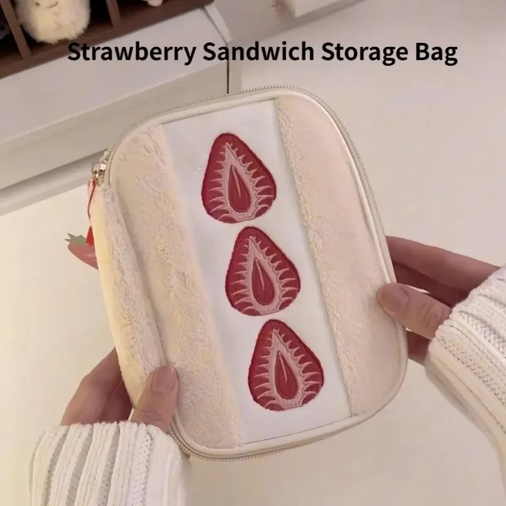 Strawberry Plush Pencil Case Pouch - Best Sellers - Pouch / Makeup Bag - 1