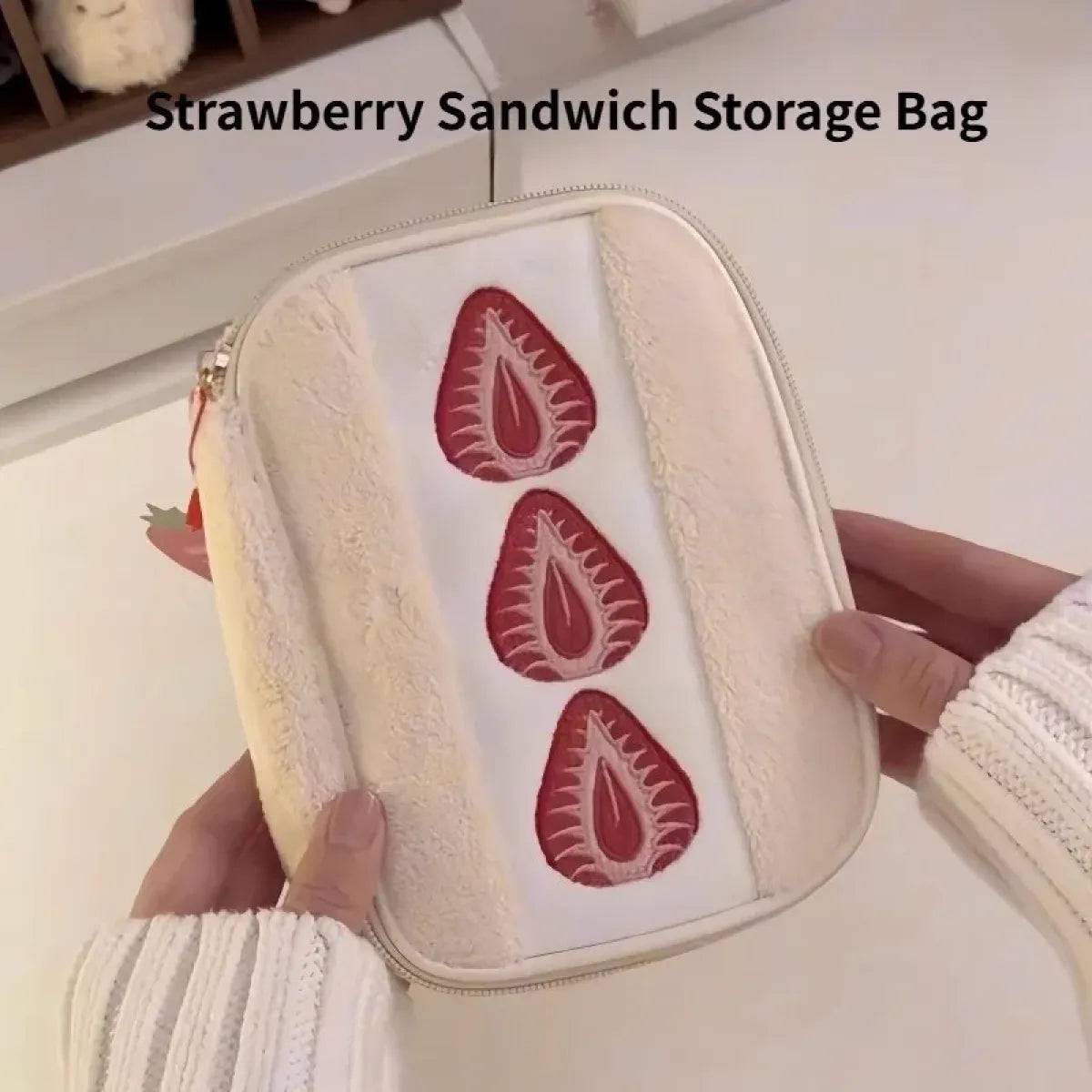 Strawberry Plush Pencil Case Pouch - Best Sellers - Pouch / Makeup Bag - 1