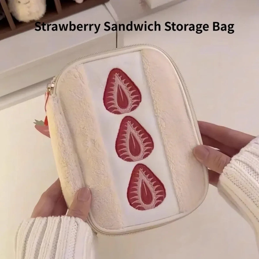 Strawberry Plush Pencil Case Pouch - Best Sellers - Pouch / Makeup Bag - 1