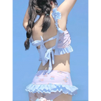 Cute Bear Print Lolita Bikini Swimsuit - Women’s - Swimsuit / Bikini / One-Piece Swimwear - 3