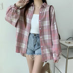 Vintage Preppy Plaid Button-Up Shirt - T-Shirts - Button-Up Shirt - 14