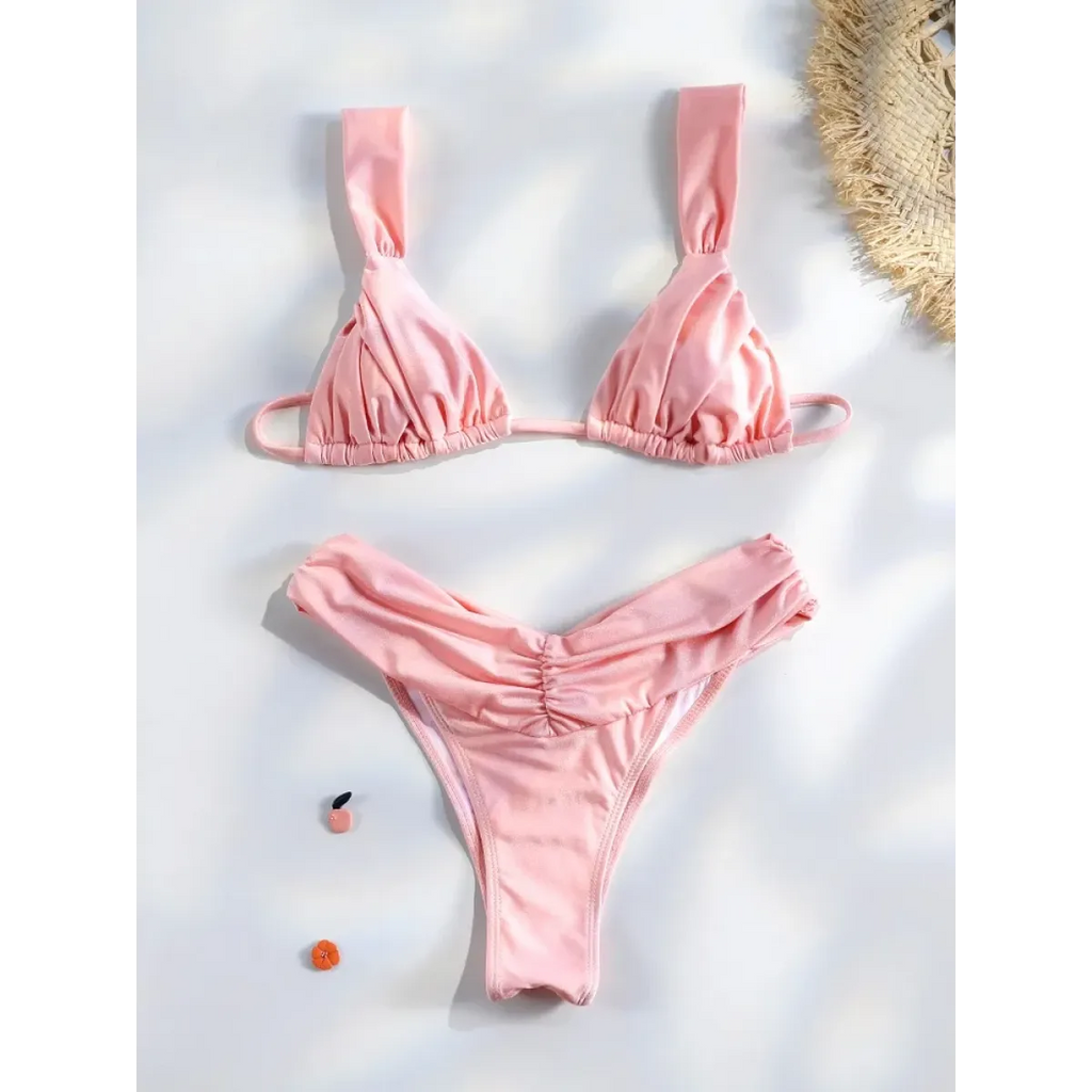 Frill Trim Triangle Bikini Set - Swimsuits - Swimsuit / Bikini / One-Piece Swimwear - 7