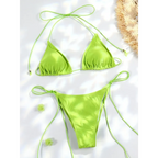 Printed Triangle Micro Thong Bikini Set - Swimsuits - Swimsuit / Bikini / One-Piece Swimwear - 16