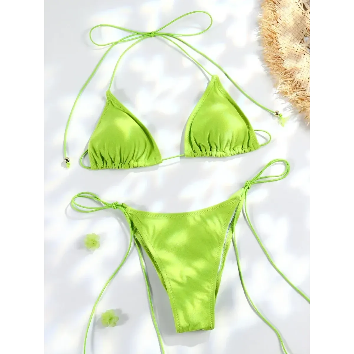 Printed Triangle Micro Thong Bikini Set - Swimsuits - Swimsuit / Bikini / One-Piece Swimwear - 16