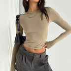Solid Long Sleeve Slim Fit T-Shirt - T-Shirts - T-Shirt - 16