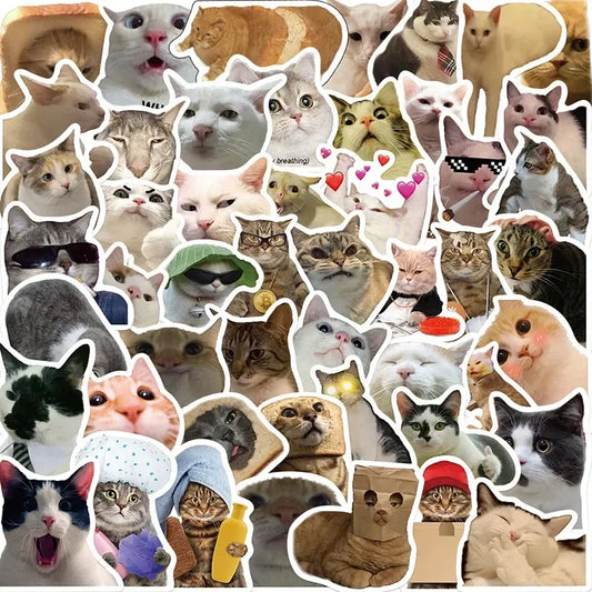 Kawaii Cat Mood Stickers - Aesthetic Decor for DIY & More