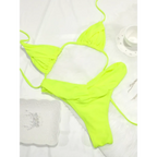 Frill Trim Triangle Bikini Set - Swimsuits - Swimsuit / Bikini / One-Piece Swimwear - 5