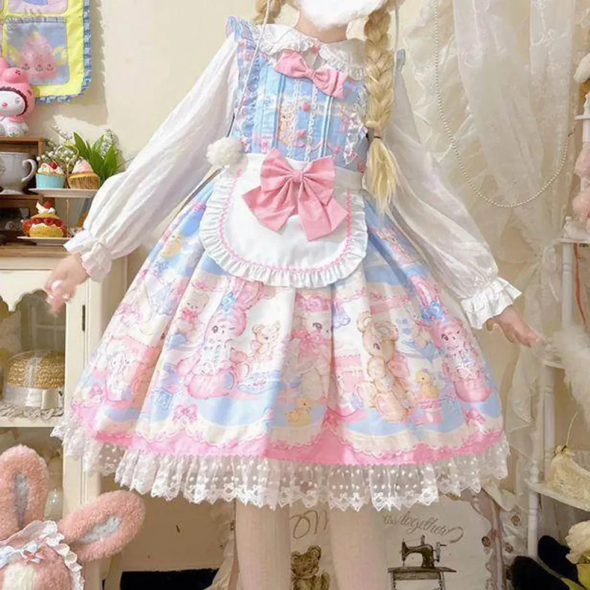 Sweetheart Rabbit & Bear Lolita JSK Dress - All Dresses - Lolita Dress - 4