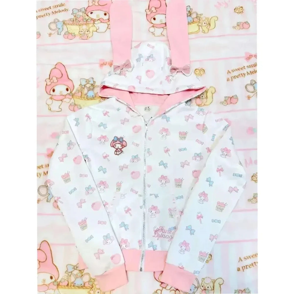 My Melody Y2K Cartoon Zip-Up Hoodie - Women’s - Hoodie - 1