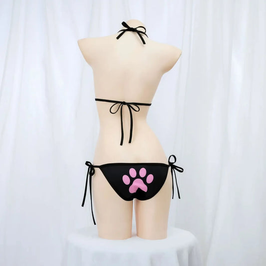 Kawaii Cat Paw Micro Halter Bikini Set - Swimsuits - Swimsuit / Bikini / One-Piece Swimwear - 2