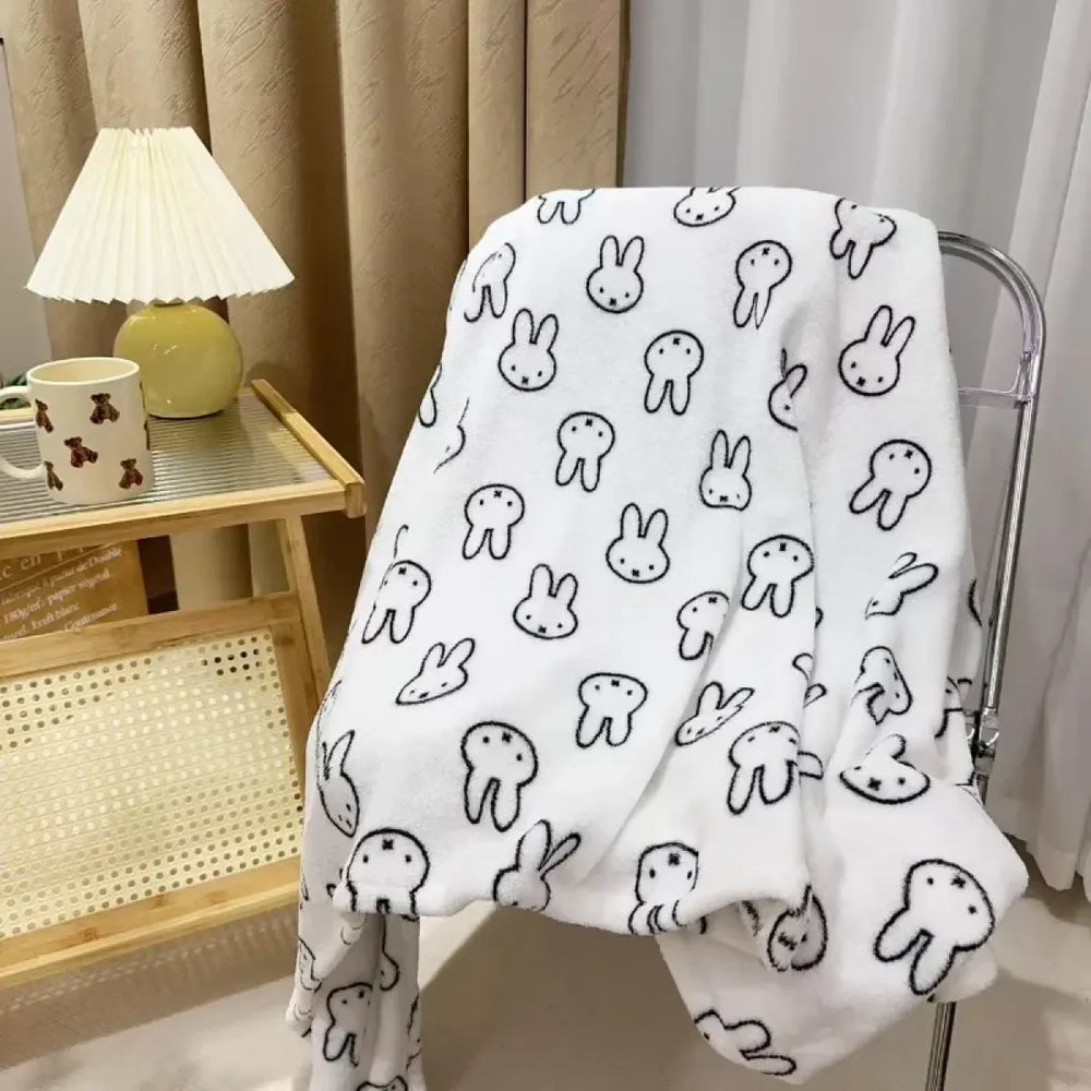 Kawaii Miffy Flannel Blanket Shawl - Best Sellers - Blanket / Throw - 1