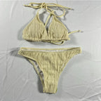 Jacquard Drawstring Two Piece Bikini Set - Swimsuits - Swimsuit / Bikini / One-Piece Swimwear - 9
