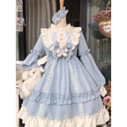 Kawaii Bear Bow Lantern Sleeve Lolita Dress - All Dresses - Lolita Dress - 2