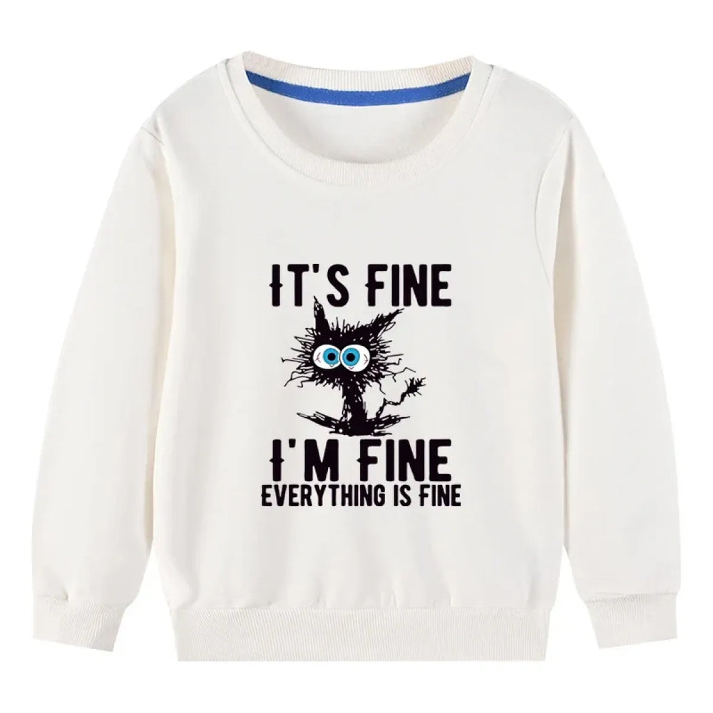 Kids Cotton Cat Print Hoodie - Hoodies & Sweatshirts - Hoodie - 1