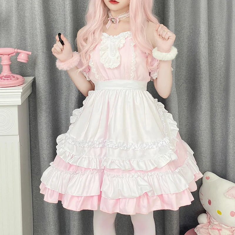Sweet Lolita Anime Cat Girl Dress - Kawaii Stop - Anime Dress, Autumn, Cat Girl Dress, Cosplay Costume, Costume Party, Dropshipping, Halloween Maid, Kawaii Fashion, Lolita Sets, Princess Dress, Ruffles, Spring, Summer, Sweet Lolita, Women's Fashion