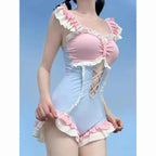 Sweet Sporty Halter Bikini Set - Women’s - Swimsuit / Bikini / One-Piece Swimwear - 2