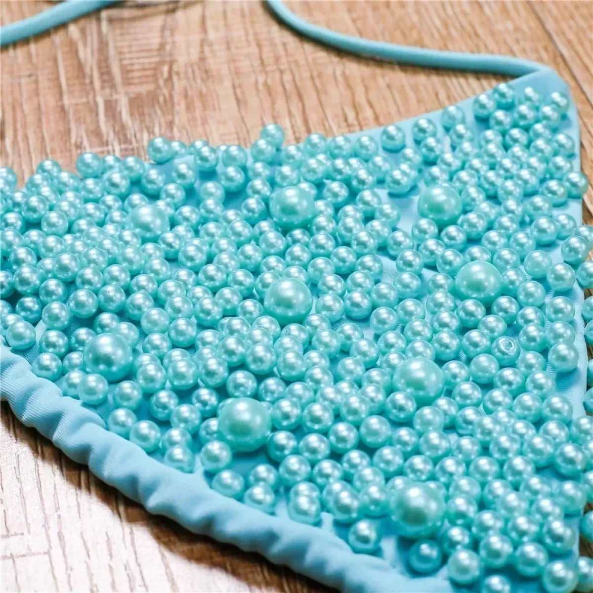 Pearl String Thong Bikini Y2K Halter Set - Swimsuits - Swimsuit / Bikini / One-Piece Swimwear - 2