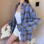 Vintage Preppy Plaid Button-Up Shirt - T-Shirts - Button-Up Shirt - 43
