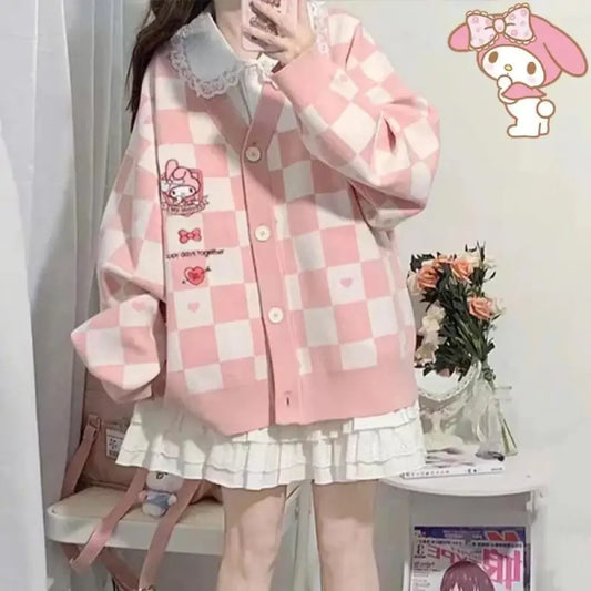 Sanrio Anime Knit Cardigan Sweater - Sweaters - Cardigan - 2
