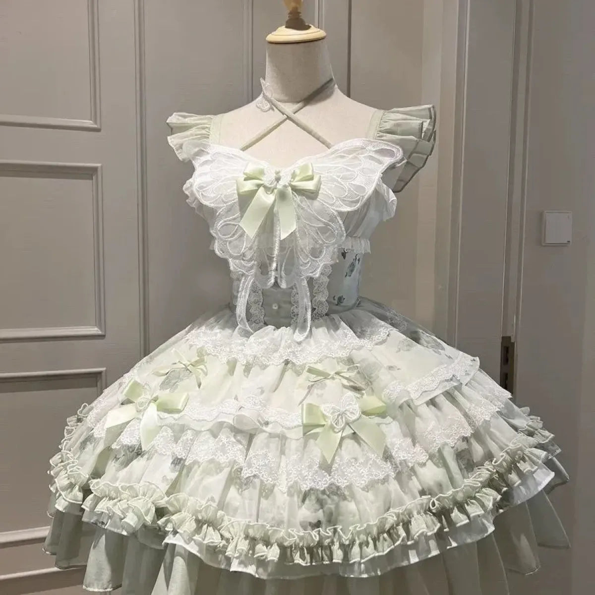 Fairy Elegant Lolita Lace Bow Strap Dress - All Dresses - Lolita Dress - 13