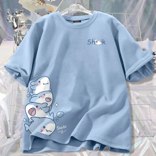 Kids Cute Shark Print Summer T-Shirt