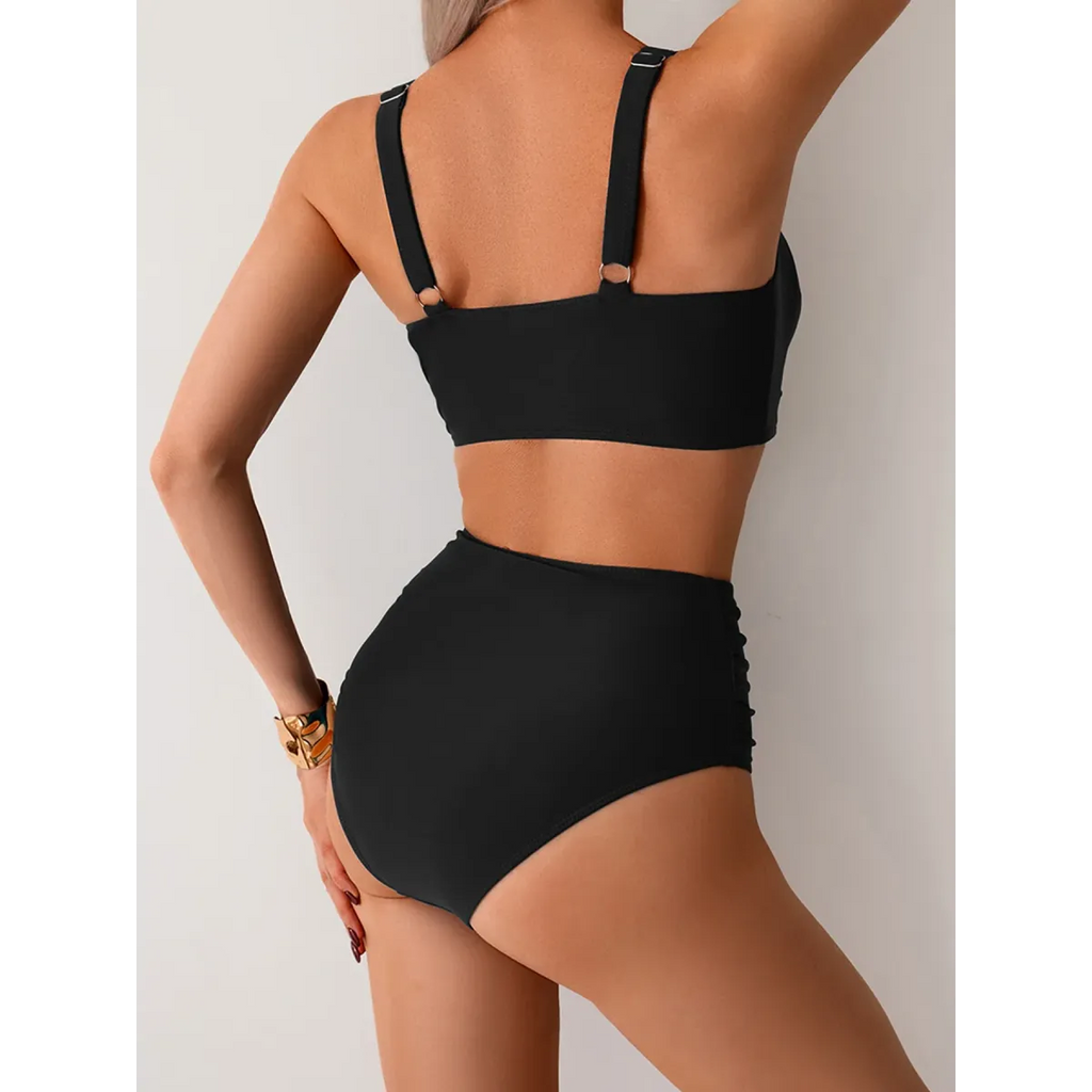 Solid High Waist Push Up Bikini Set - Swimsuits - Swimsuit / Bikini / One-Piece Swimwear - 4