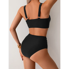 Solid High Waist Push Up Bikini Set - Swimsuits - Swimsuit / Bikini / One-Piece Swimwear - 4