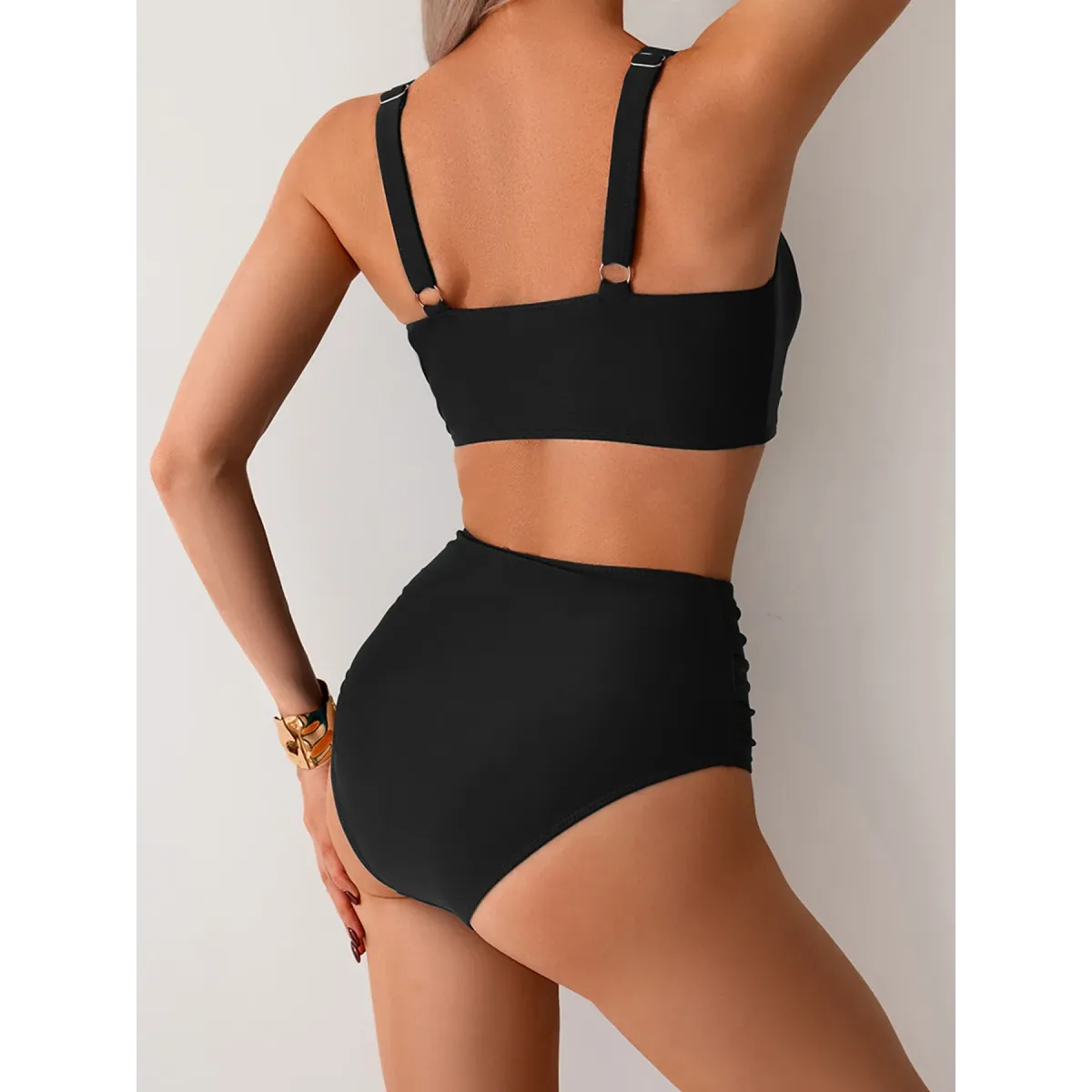 Solid High Waist Push Up Bikini Set - Swimsuits - Swimsuit / Bikini / One-Piece Swimwear - 4