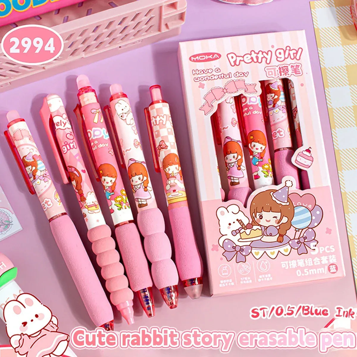 Capybara Erasable Gel Pens 6pc Set - Stationery & More - Pen / Pencil - 8