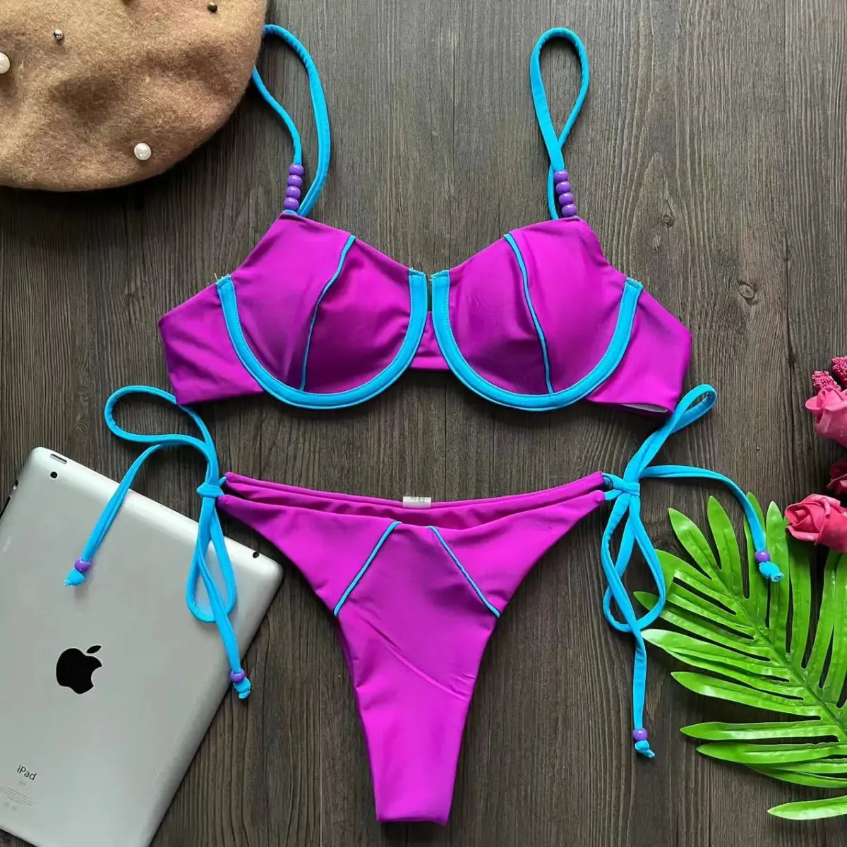 Push Up Underwire Low Waist Bikini Set - Swimsuits - Swimsuit / Bikini / One-Piece Swimwear - 4