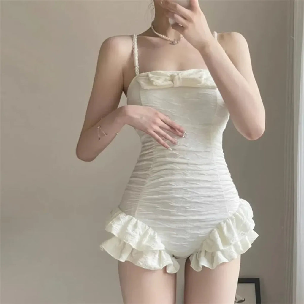 Sweet White Bow Ruffled One-Piece Swimsuit - Women’s Clothing & Accessories - Swimsuit / Bikini / One-Piece Swimwear - 4