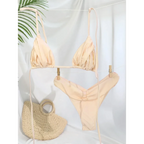 Frill Trim Triangle Bikini Set - Swimsuits - Swimsuit / Bikini / One-Piece Swimwear - 4