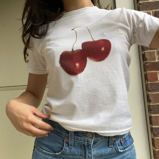 Harajuku Cherry Graphic Print T-Shirt