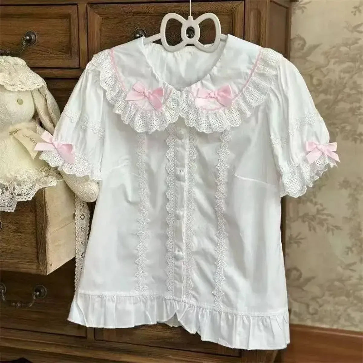 Sweet Lolita Peter Pan Collar Puff Sleeve Blouse - Women’s Clothing & Accessories - Blouse - 5