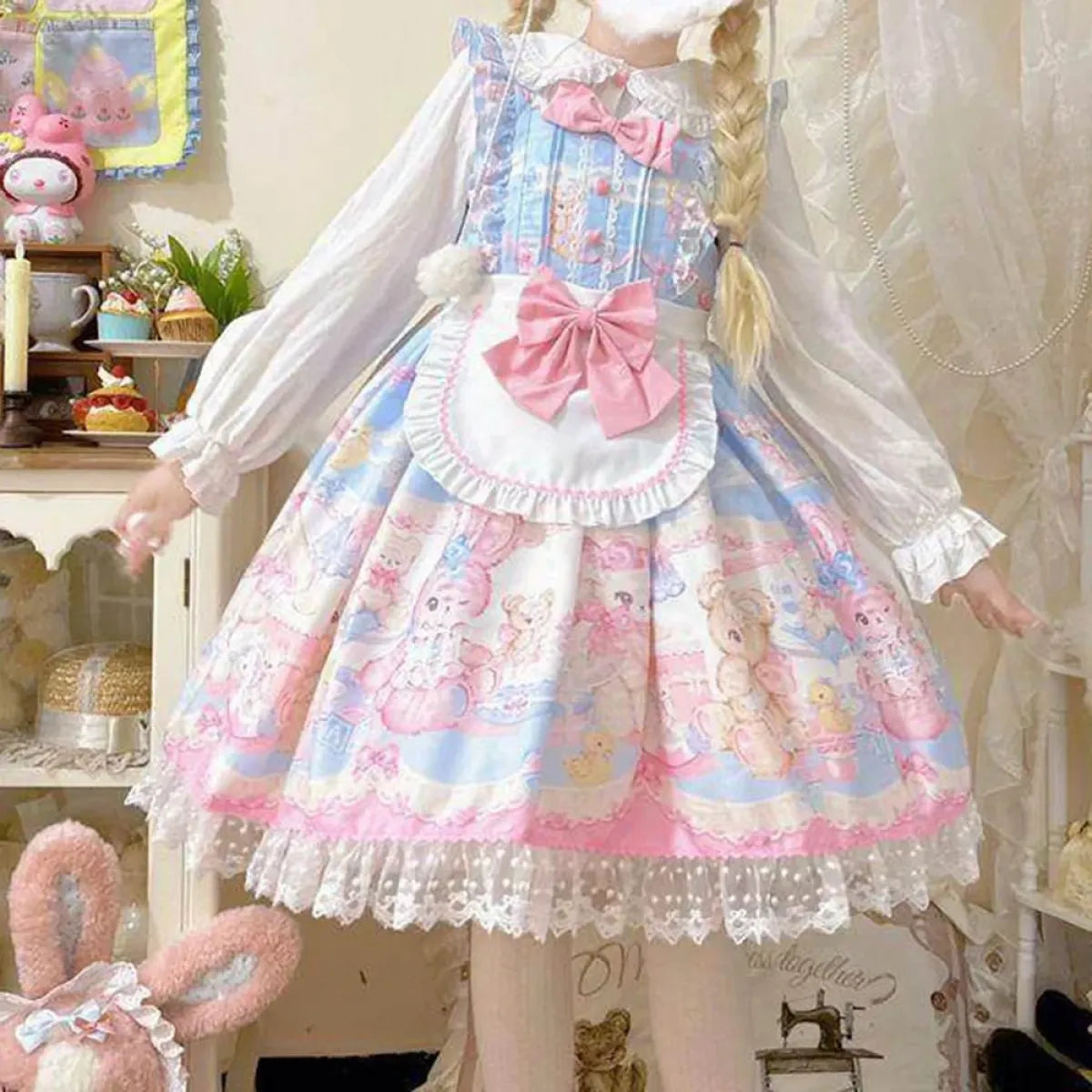 Sweetheart Rabbit & Bear Lolita JSK Dress - All Dresses - Lolita Dress - 3