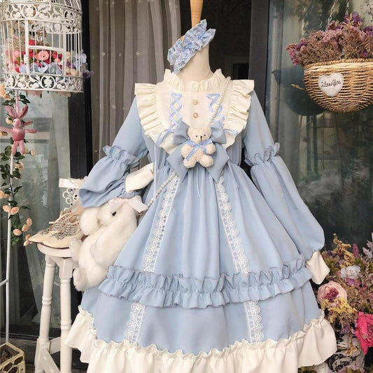 Japanese Gothic Lolita Bear Lace Dress - Kawaii Stop - Kawaii Shop