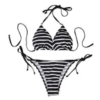 Black & White Striped Triangle Bikini Set - Swimsuits - Swimsuit / Bikini / One-Piece Swimwear - 6