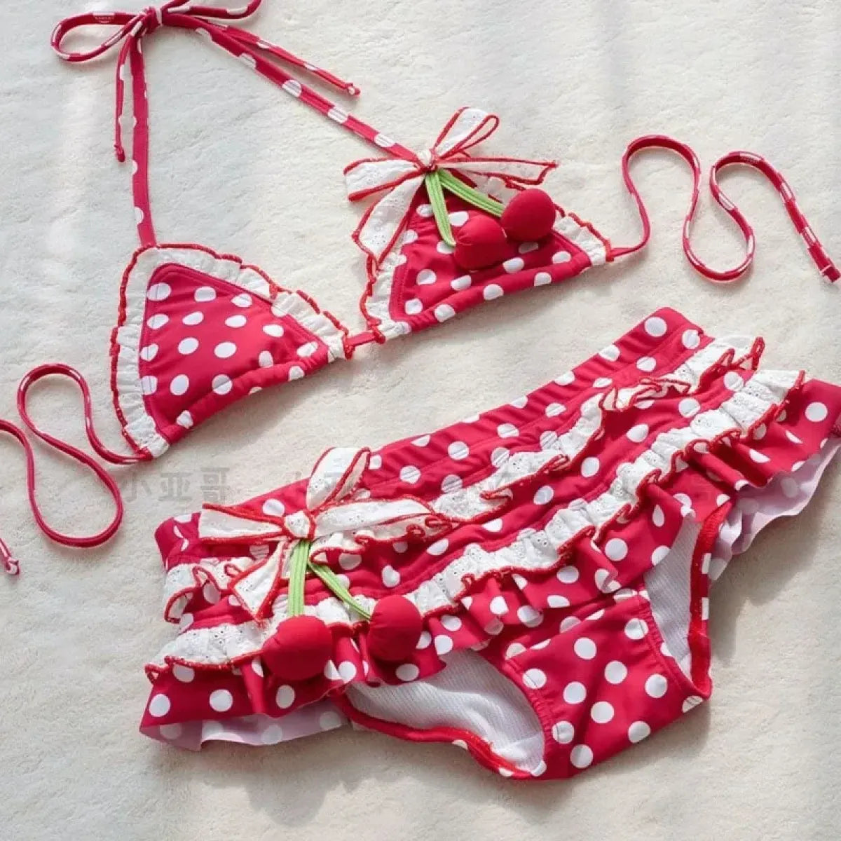 Kawaii Anime Print Halter Bikini Set - Women’s - Swimsuit / Bikini / One-Piece Swimwear - 1