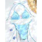 Printed Triangle Micro Thong Bikini Set - Swimsuits - Swimsuit / Bikini / One-Piece Swimwear - 3