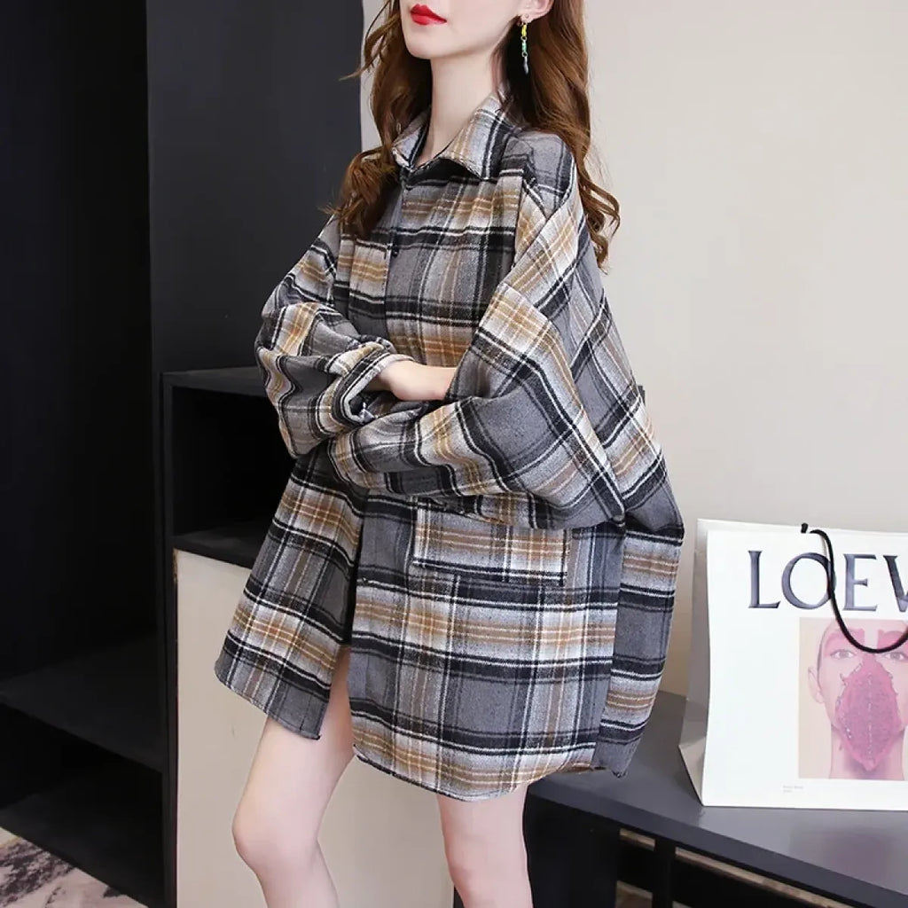 Vintage Preppy Plaid Button-Up Shirt - T-Shirts - Button-Up Shirt - 59