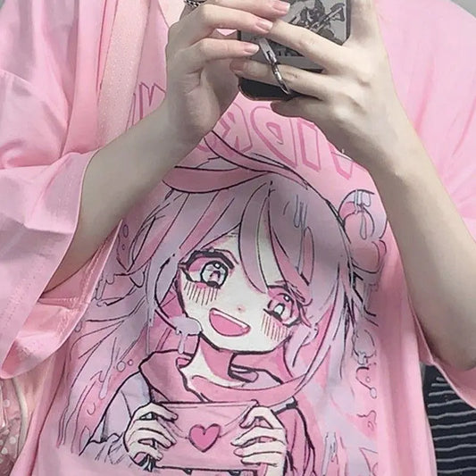 Candy Blush Anime Tee – Sweetheart Manga T-Shirt