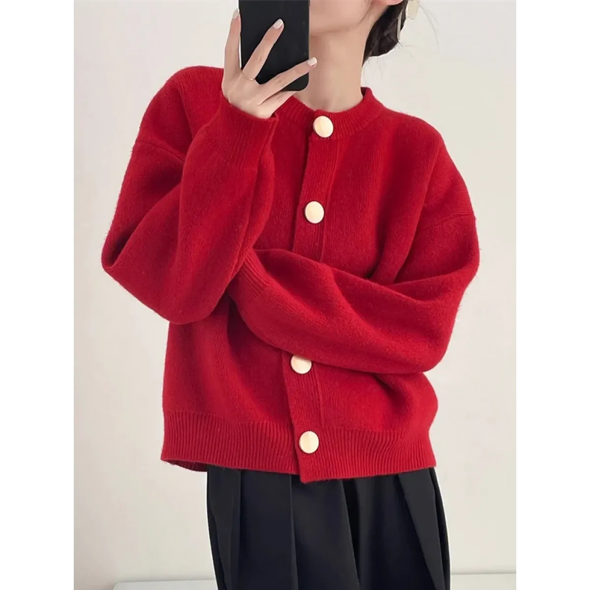 Classic O-Neck Knit Cardigan Sweater - Best Sellers - Cardigan - 5