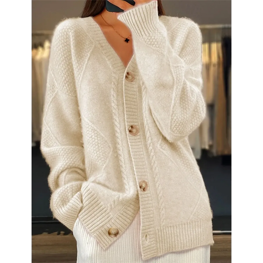 V-Neck Cable Knit Button Cardigan - Best Sellers - Cardigan - 7